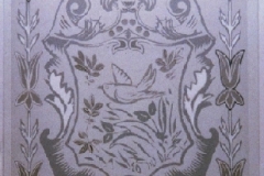Etched glass design on window