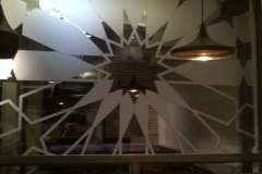 frosting effect vinyl design on restaurant window
