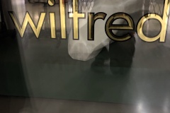 Gold leaf with beveled effect for Wilfred, Yorkdale Shopping Mall, Toronto.