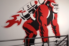 Painted gorilla artwork onto office wall. Toronto, 2016