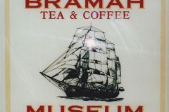 Glass Sign with vinyl logo for the Bramah Museum, London, 2010