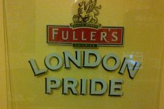 Glass Sign with vinyl logo for Fuller's Brewery, London, 2013